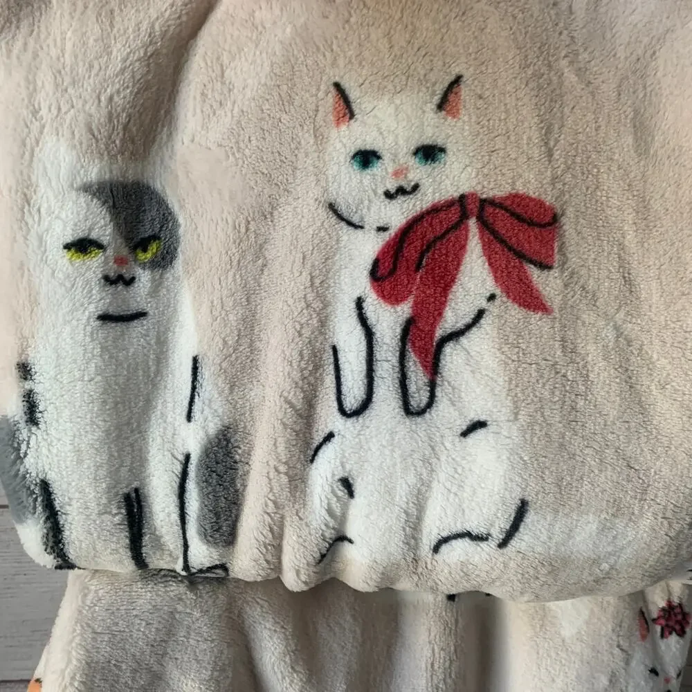 TisThe Season Christmas Cat Blanket Oversized Plush Throw 60x70